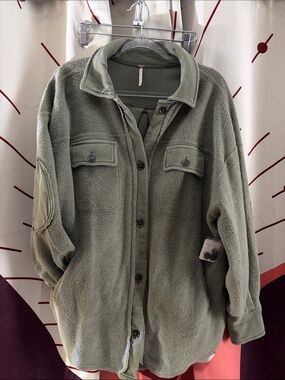 Free People Ruby Dirty Olive Shacket NWT